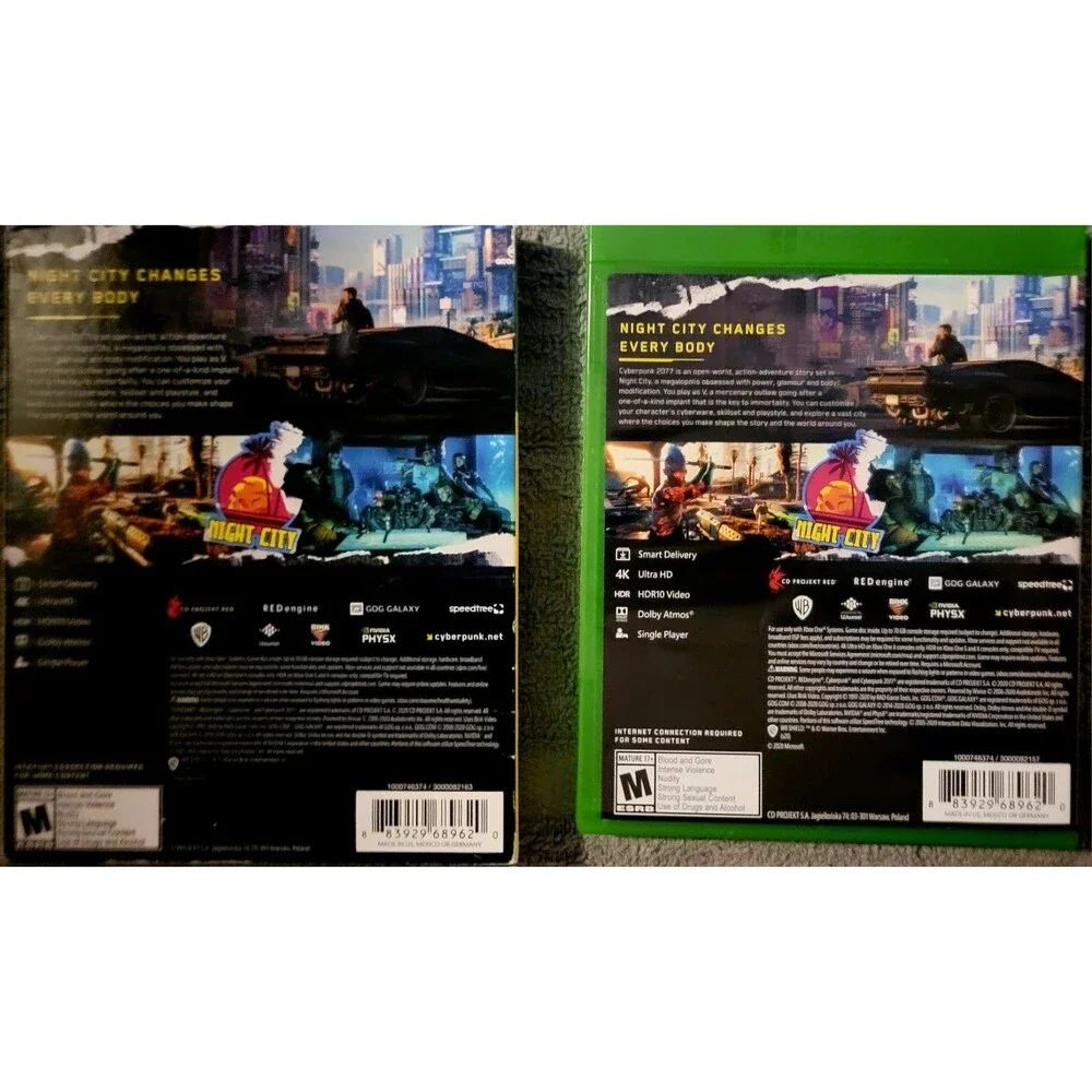 CYBERPUNK 2077 DAY ONE (Xbox One) CIB Inserts Map Postcards Stickers Compendium
